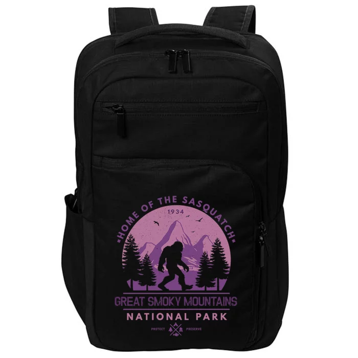 Bigfoot Great Smoky Mountain Wilderness Sasquatch Gift Impact Tech Backpack