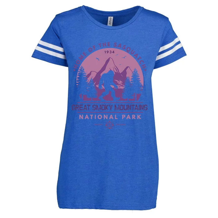 Bigfoot Great Smoky Mountain Wilderness Sasquatch Gift Enza Ladies Jersey Football T-Shirt