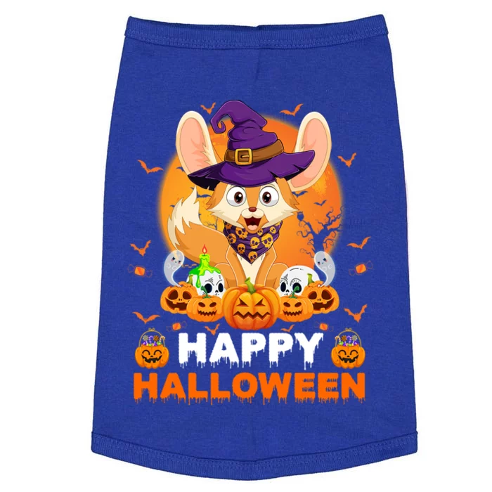 Boo Ghost Scary Pumpkin Moon Witch Fennec Fox Halloween Gift Doggie Tank