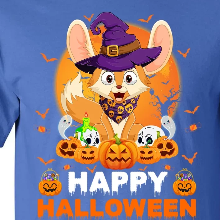 Boo Ghost Scary Pumpkin Moon Witch Fennec Fox Halloween Gift Tall T-Shirt