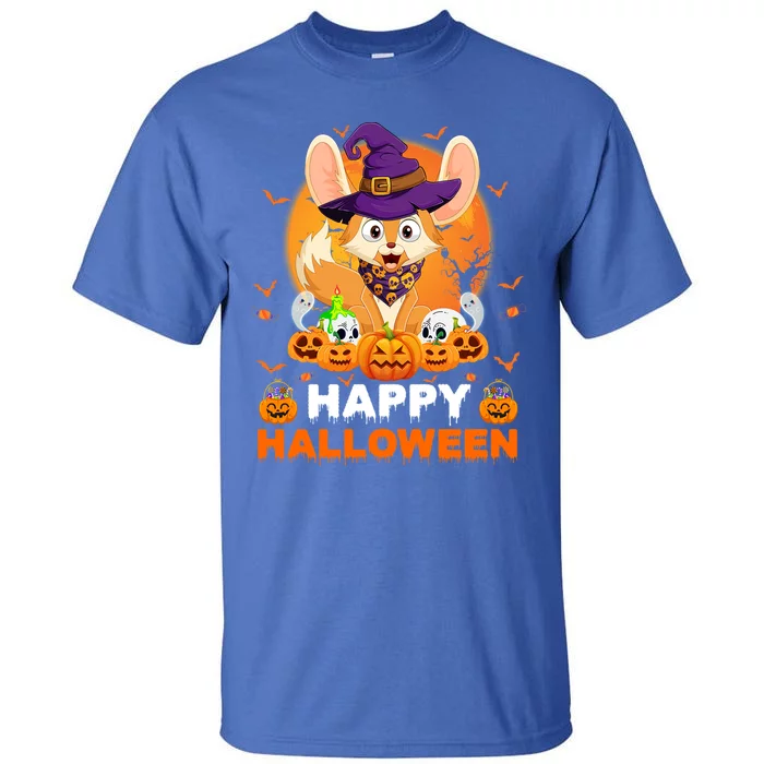 Boo Ghost Scary Pumpkin Moon Witch Fennec Fox Halloween Gift Tall T-Shirt