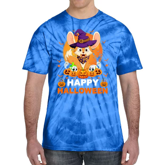 Boo Ghost Scary Pumpkin Moon Witch Fennec Fox Halloween Gift Tie-Dye T-Shirt