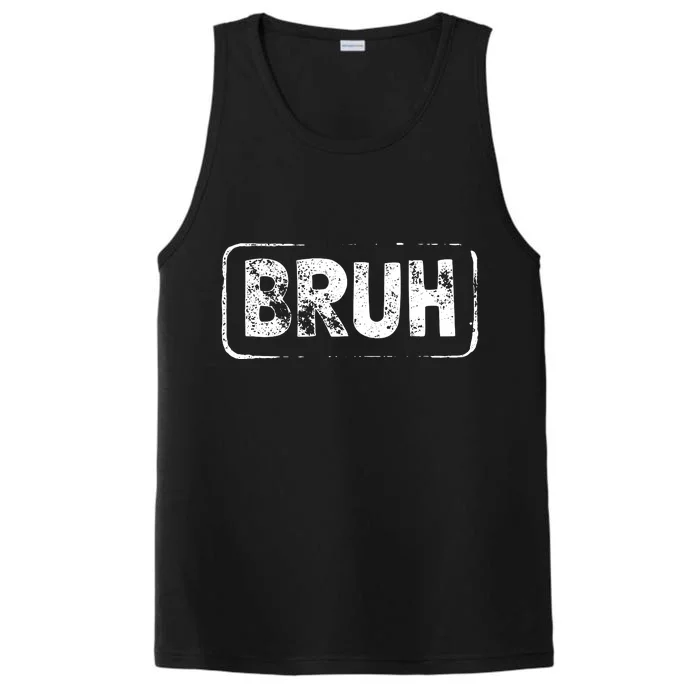 Bruh Gamer Slang Meme Design Short Sleeve Performance Tank