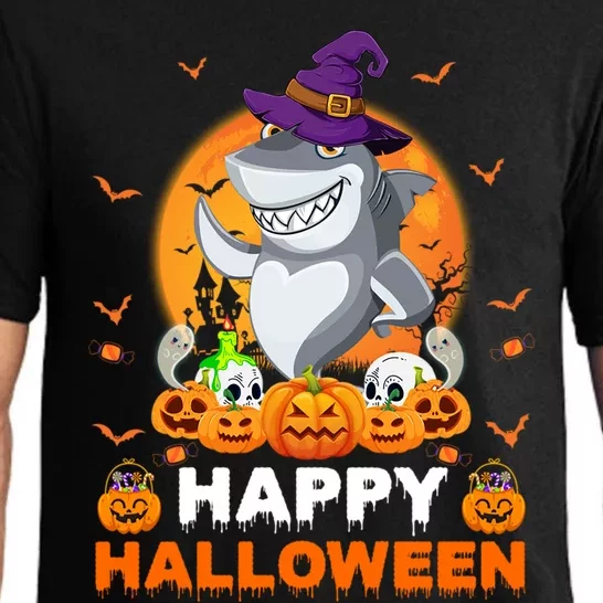 Boo Ghost Scary Pumpkin Moon Witch Shark Halloween Gift Pajama Set