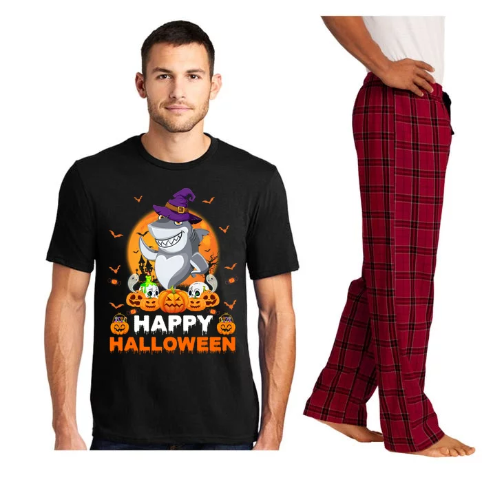 Boo Ghost Scary Pumpkin Moon Witch Shark Halloween Gift Pajama Set