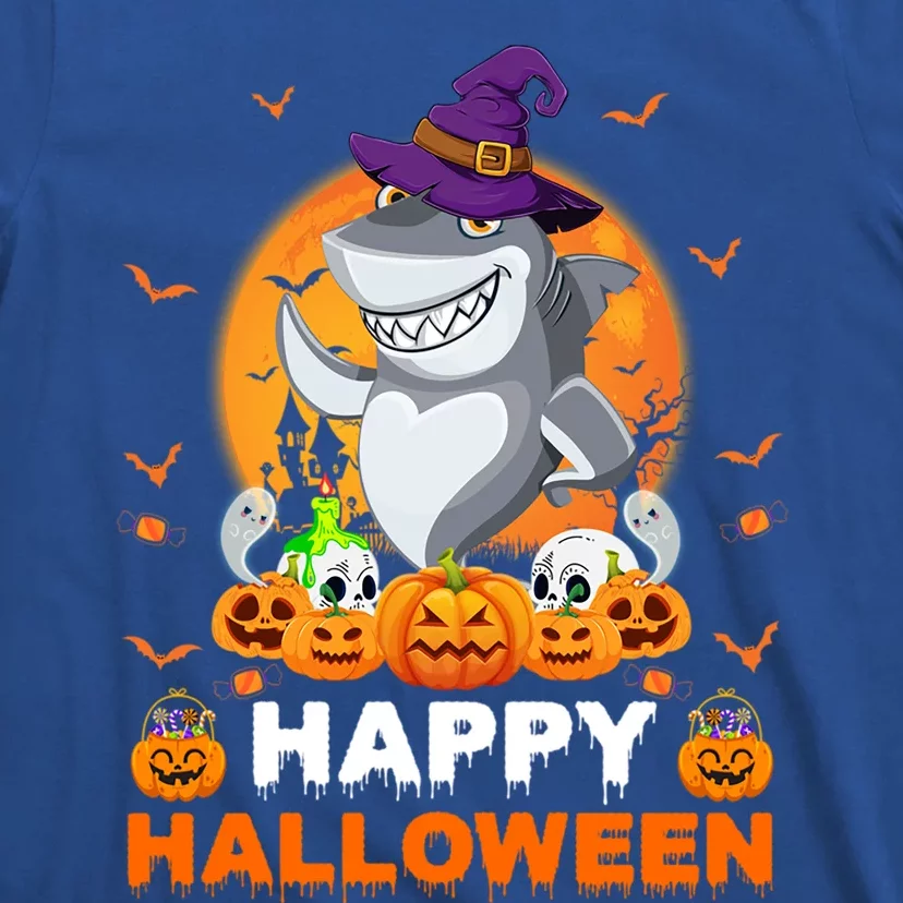 Boo Ghost Scary Pumpkin Moon Witch Shark Halloween Gift T-Shirt