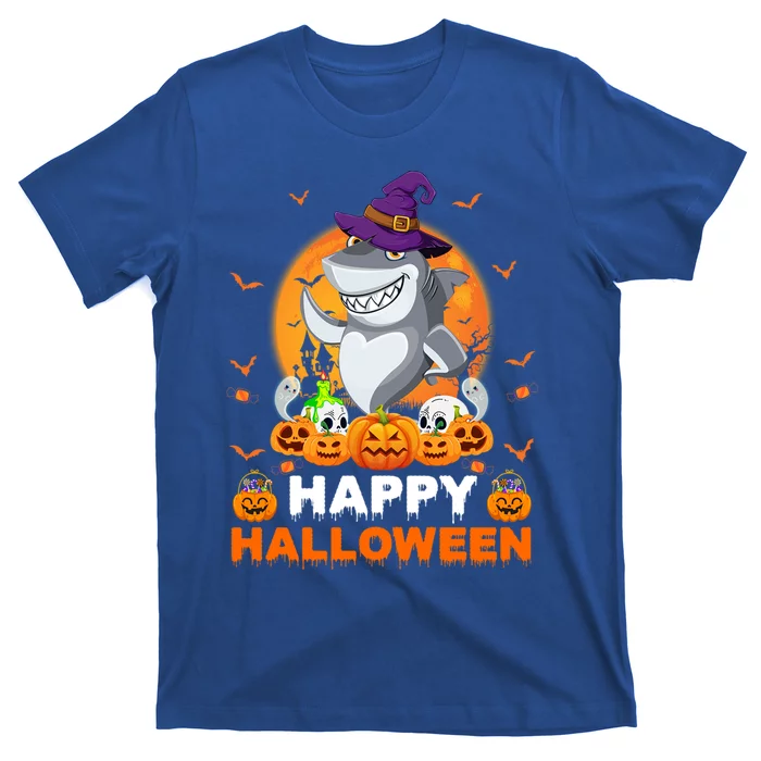 Boo Ghost Scary Pumpkin Moon Witch Shark Halloween Gift T-Shirt