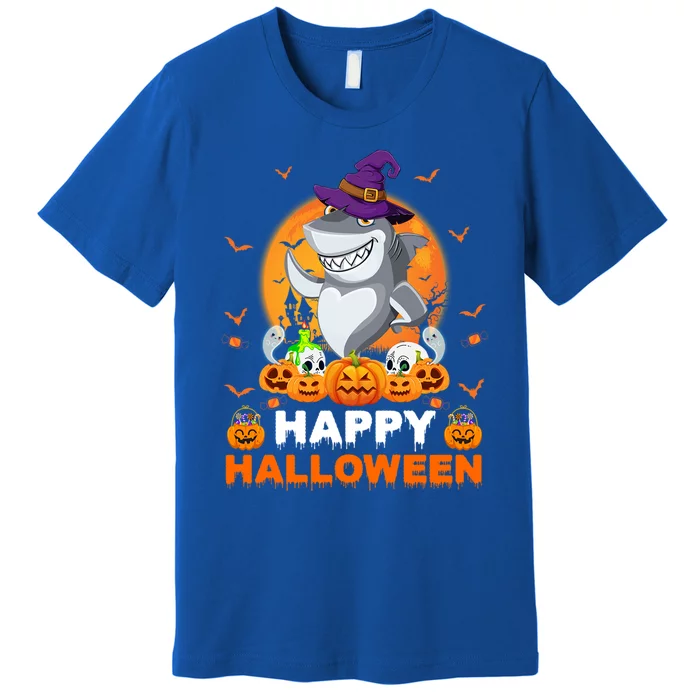 Boo Ghost Scary Pumpkin Moon Witch Shark Halloween Gift Premium T-Shirt