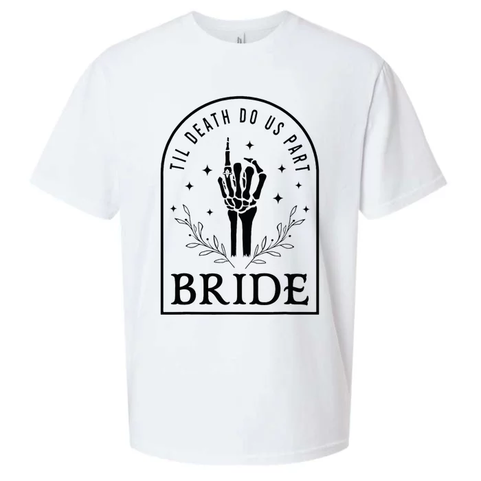 Bride Groom Skeleton Gothic Halloween Engagement Wedding Sueded Cloud Jersey T-Shirt