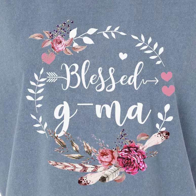 Blessed GMa Thanksgiving Floral Funny Gifts Garment-Dyed Women's Muscle Tee