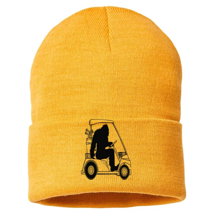 Bigfoot Golf Tee Sasquatch Driving Golf Sustainable Knit Beanie