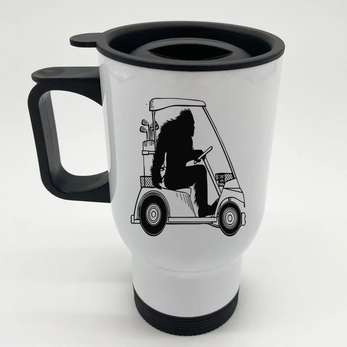 Bigfoot Golf Tee Sasquatch Driving Golf Front & Back Stainless Steel Travel Mug