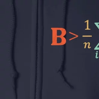 Be Greater Than Average Funny Math Teacher Nerd Full Zip Hoodie