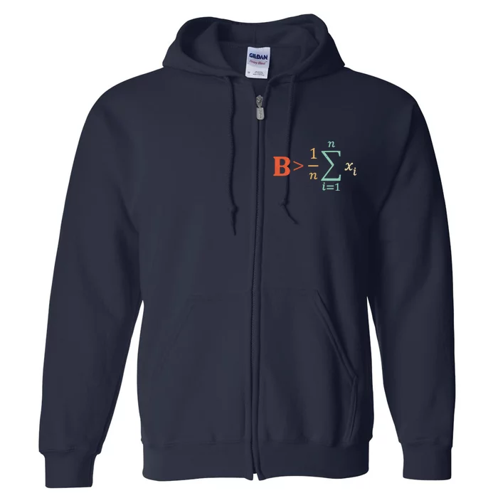 Be Greater Than Average Funny Math Teacher Nerd Full Zip Hoodie