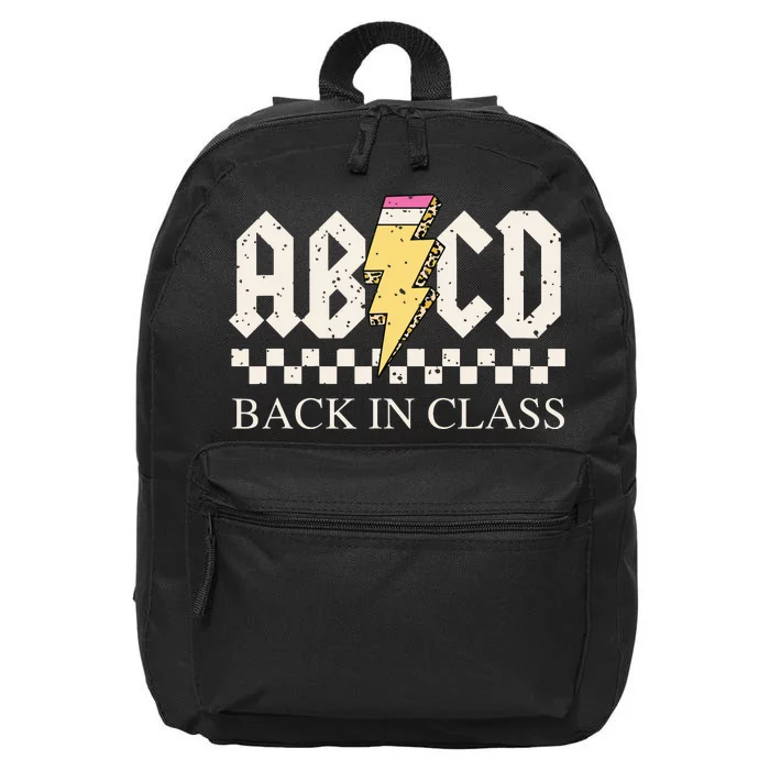 Boy Girl Teachers Rock Back To School Abcd Back In Class 16 in Basic Backpack