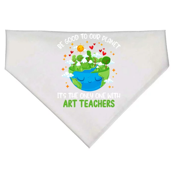 Be Good To Our Planet With Art Teachers Earth Day Gift USA-Made Doggie Bandana