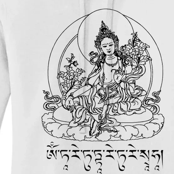 Buddha Green Tara Mantra Tibetan Buddhism Vajrayana Women's Pullover Hoodie