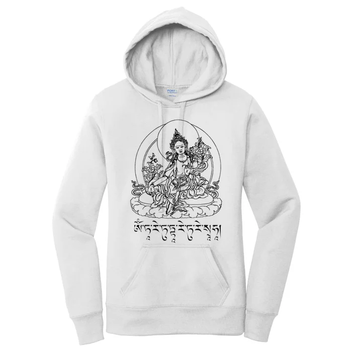 Buddha Green Tara Mantra Tibetan Buddhism Vajrayana Women's Pullover Hoodie