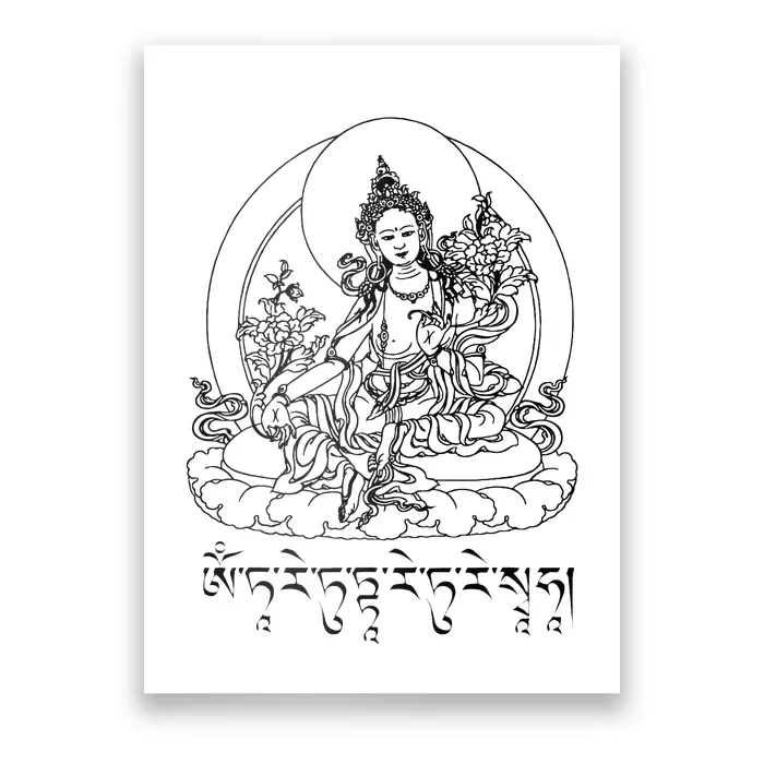 Buddha Green Tara Mantra Tibetan Buddhism Vajrayana Poster