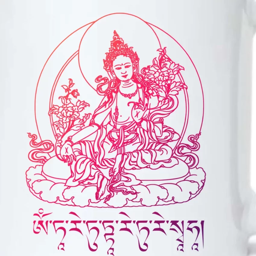 Buddha Green Tara Tra Tibetan Buddhism Vajrayana Meaningful Gift Black Color Changing Mug