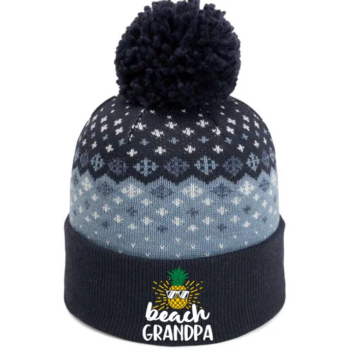 Beach Grandpa Tropical Summer Vacation Beach Pineapple Gift The Baniff Cuffed Pom Beanie