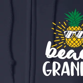 Beach Grandpa Tropical Summer Vacation Beach Pineapple Gift Full Zip Hoodie