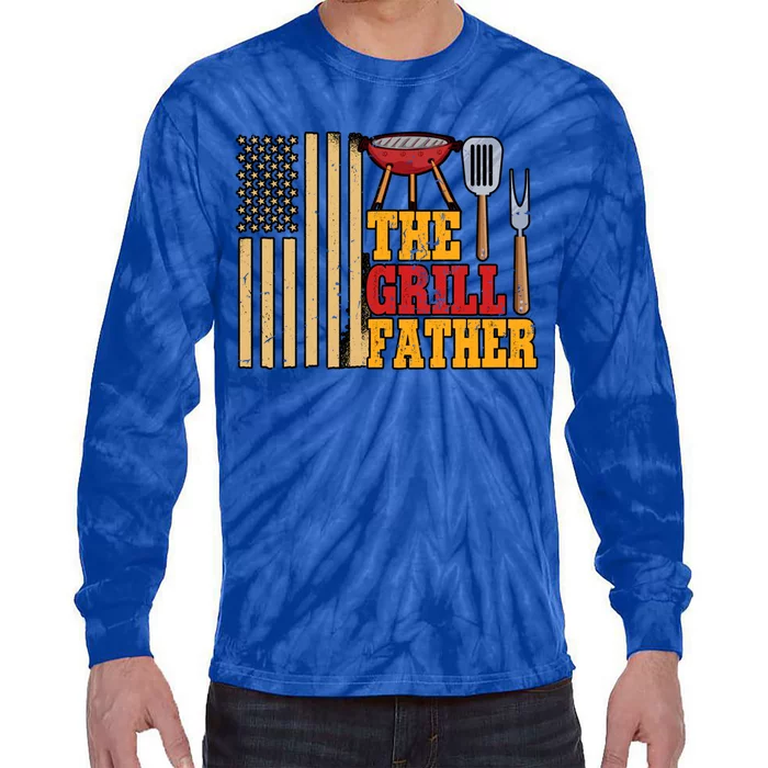 Barbecue Grill The Grillfather Great Gift Tie-Dye Long Sleeve Shirt