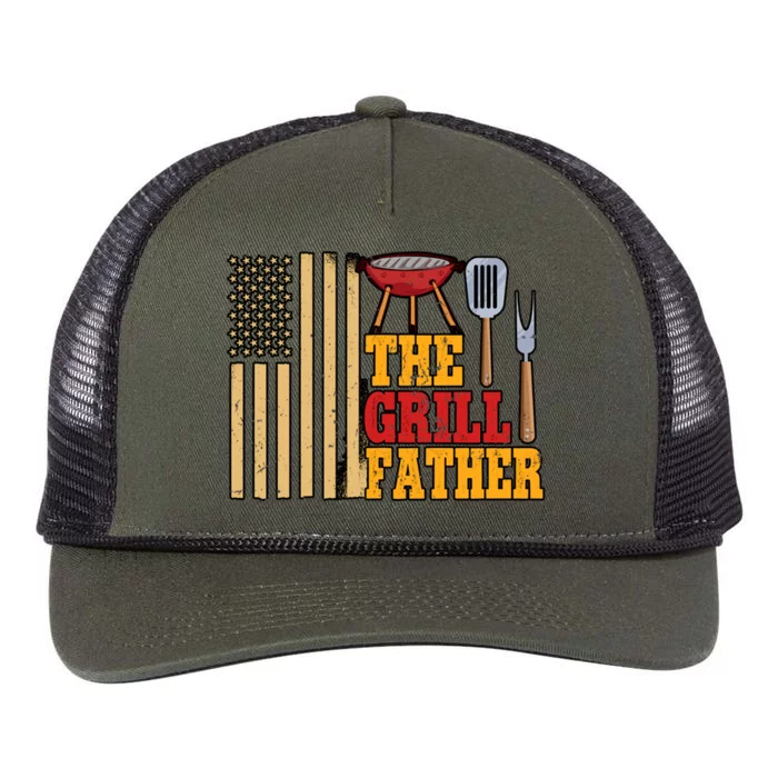 Barbecue Grill The Grillfather Great Gift Retro Rope Trucker Hat Cap