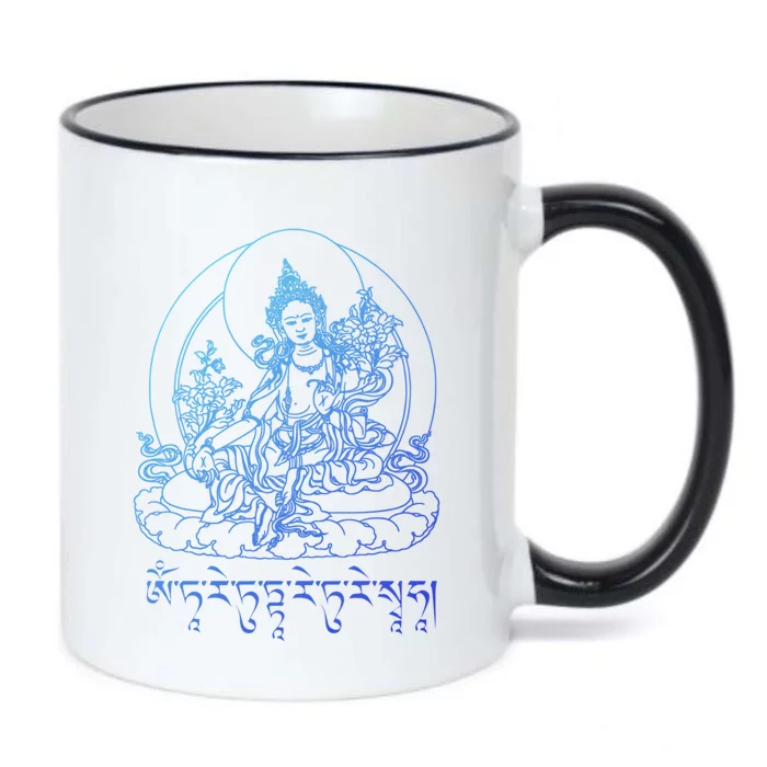 Buddha Green Tara Tra Tibetan Buddhism Vajrayana Meaningful Gift Black Color Changing Mug