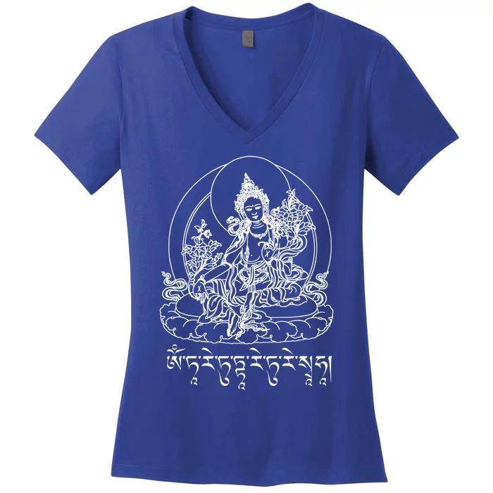 Buddha Green Tara Tra Tibetan Buddhism Vajrayana Gift Women's V-Neck T-Shirt