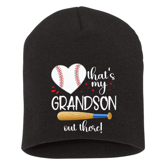 Baseball Grandma Thats My Grandson Out There Gifts Women Short Acrylic Beanie