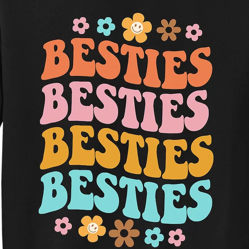 Bestie Groovy Theme BFF Cute Baby Girl Best Friends Sweetie Tall Sweatshirt