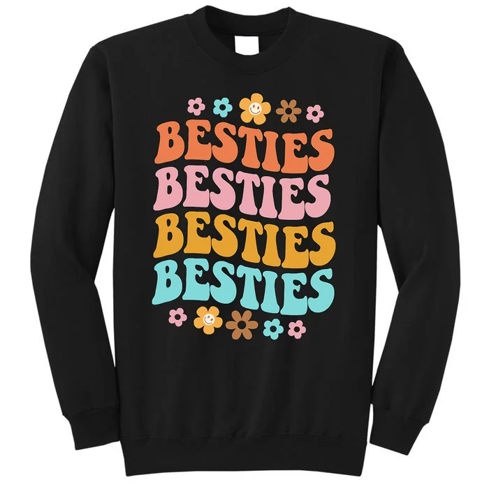 Bestie Groovy Theme BFF Cute Baby Girl Best Friends Sweetie Tall Sweatshirt