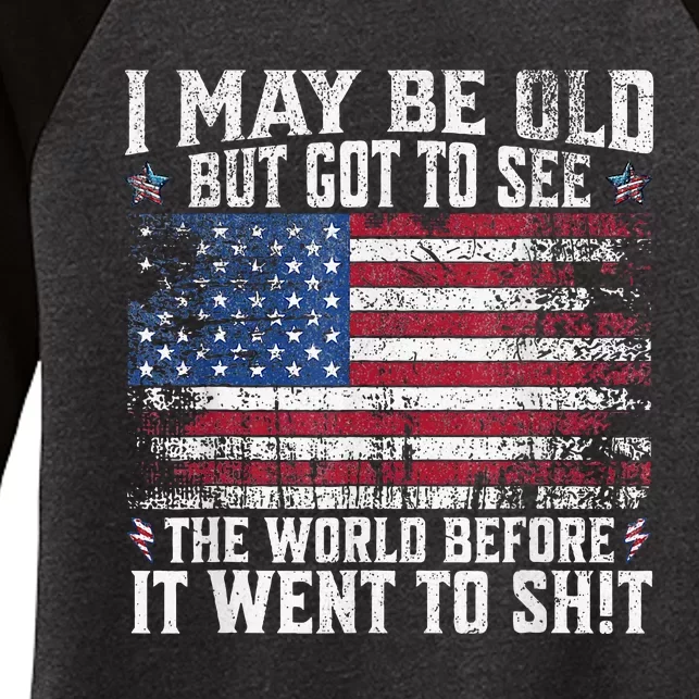 But Got To See The World Before It Went To Shit Women's Tri-Blend 3/4-Sleeve Raglan Shirt