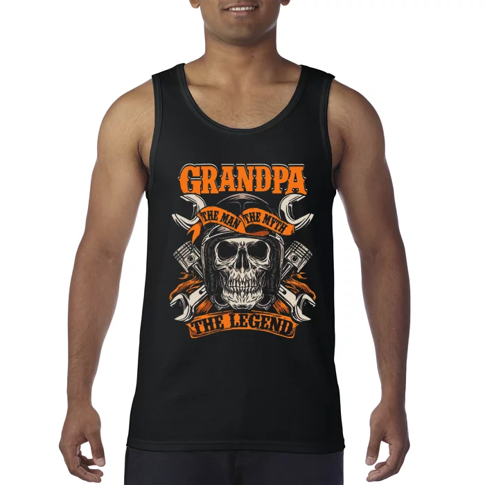 Biker Grandpa The Man The Myth The Legend Motorcycle Tank Top