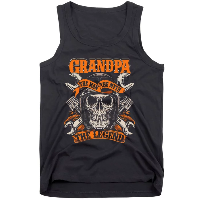 Biker Grandpa The Man The Myth The Legend Motorcycle Tank Top