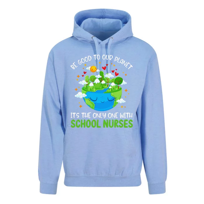 Be Good To Our Planet With School Nurses Earth Day Unisex Surf Hoodie