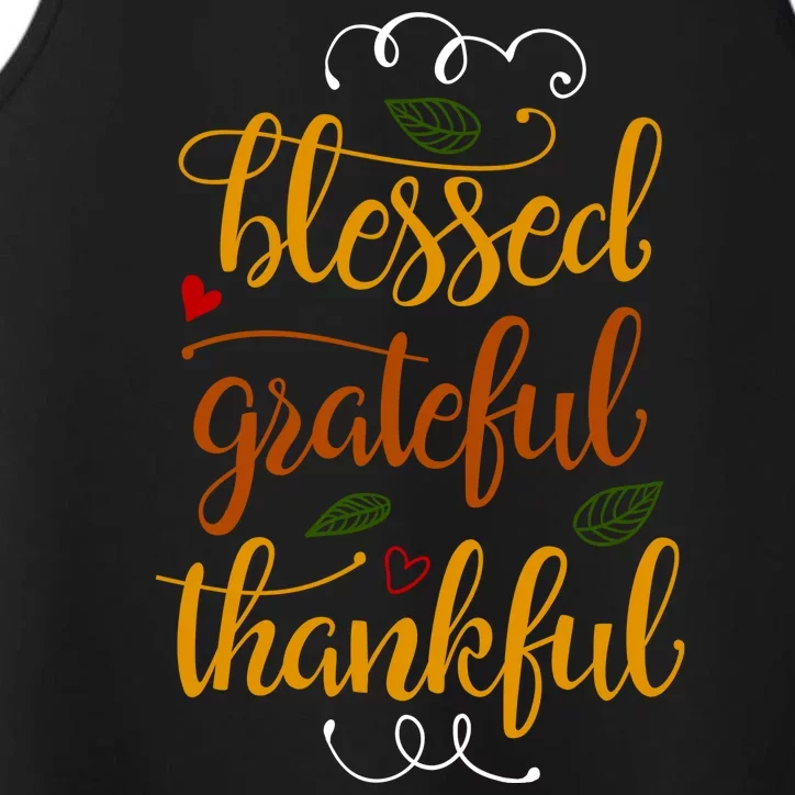 Blessed Grateful Thankful Performance Tank