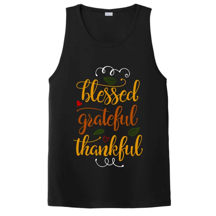 Blessed Grateful Thankful Performance Tank