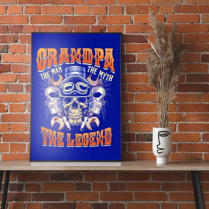 Biker Grandpa The Myth Legend Motorcycle Gift Poster