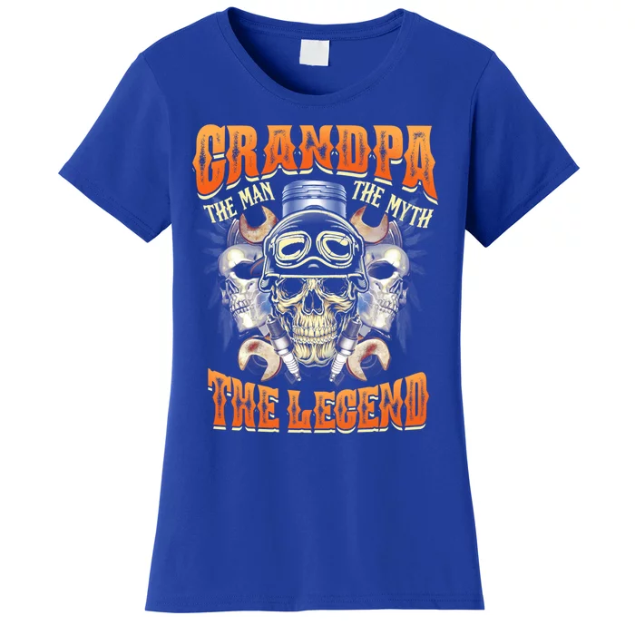 Biker Grandpa The Myth Legend Motorcycle Gift Women's T-Shirt