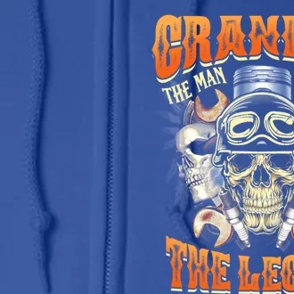 Biker Grandpa The Myth Legend Motorcycle Gift Full Zip Hoodie