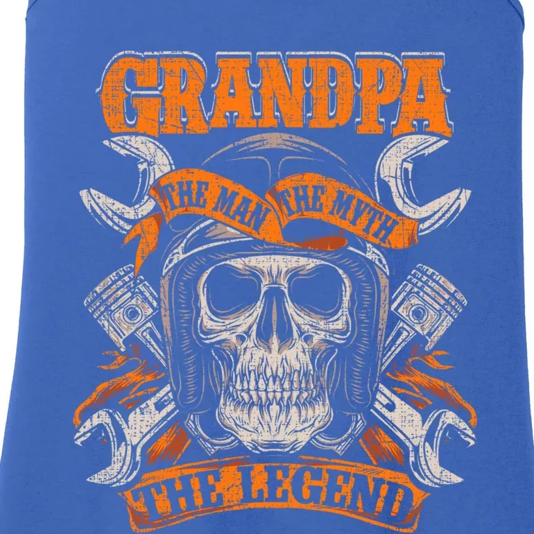 Biker Grandpa The Myth Legend Grunge Motorcycle Meaningful Gift Ladies Essential Tank