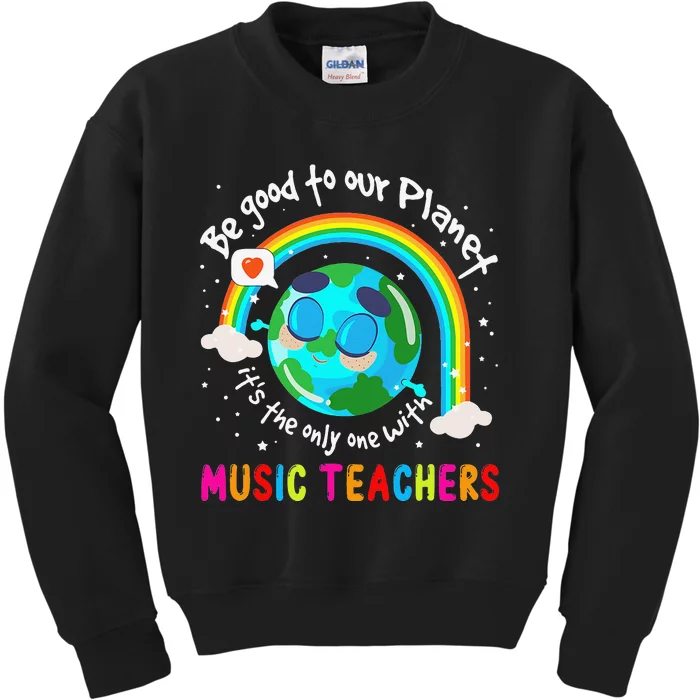 Be Good To Our Planet With Music Earth Day Kids Sweatshirt