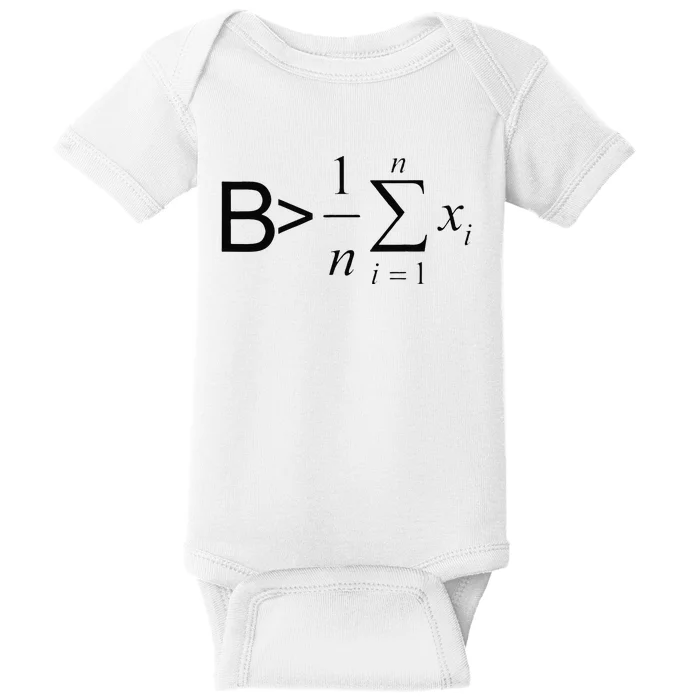 Be Greater Than Average Math Joke Funny Math Teacher Baby Bodysuit