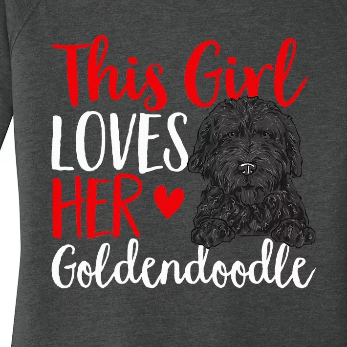 Black Goldendoodle This Girl Loves Her Goldendoodle Women's Perfect Tri Tunic Long Sleeve Shirt