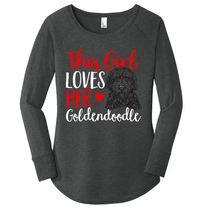 Black Goldendoodle This Girl Loves Her Goldendoodle Women's Perfect Tri Tunic Long Sleeve Shirt