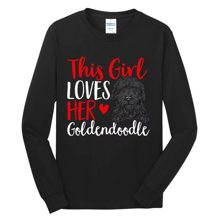 Black Goldendoodle This Girl Loves Her Goldendoodle Tall Long Sleeve T-Shirt