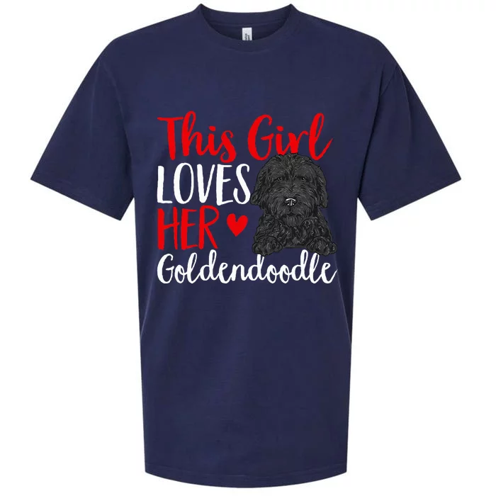 Black Goldendoodle This Girl Loves Her Goldendoodle Sueded Cloud Jersey T-Shirt