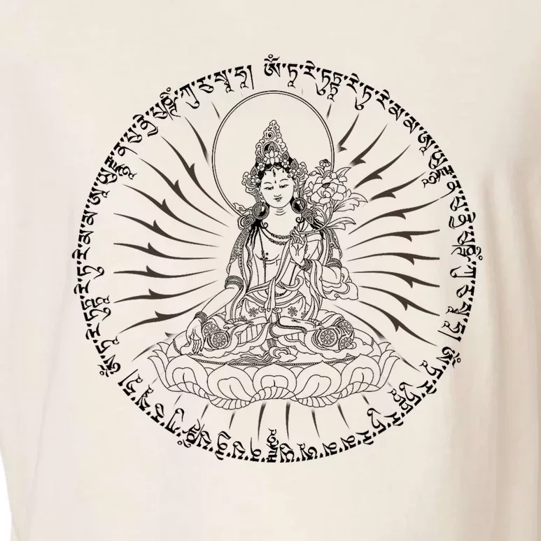 Buddha Green Tara Mantra Tibetan Buddhism Vajrayana Garment-Dyed Women's Muscle Tee